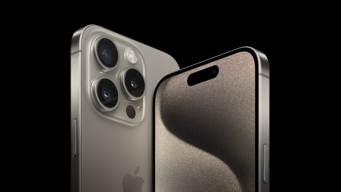 Imagem de referência da linha iPhone 15 Pro